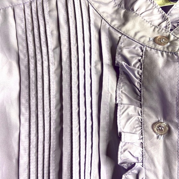 VICKI WAYNE’S PURPLE RUFFLE BLOUSE - Picture 4 of 6
